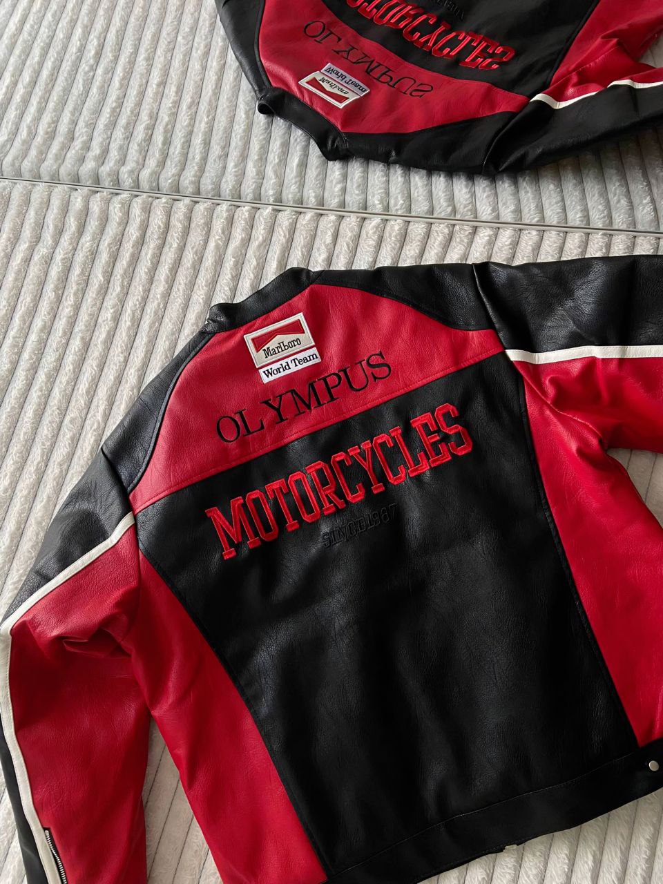 Chaqueta de Cuero Ferrari F1 Olympus - Edición Roja