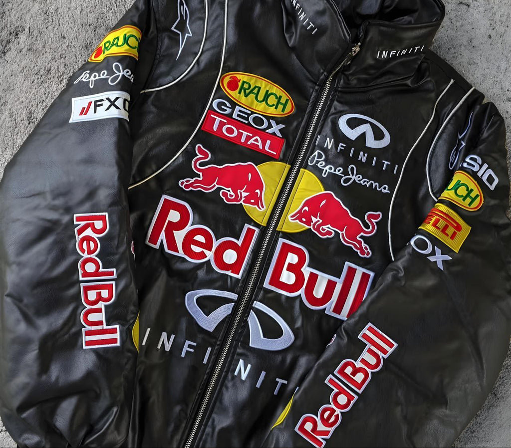 Chaqueta de Cuero Red Bull Racing F1 - Edición Negra