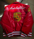 Chaqueta de Cuero Roja Aime Leon Dore × Porsche