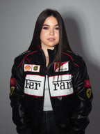 Chaqueta de Cuero Vintage de Ferrari F1 - Edición Blanca