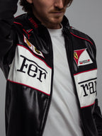 Chaqueta de Cuero Vintage de Ferrari F1 - Edición Blanca