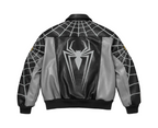 Supreme x Spider Man Leather Jacket 2026 – Titanio negro