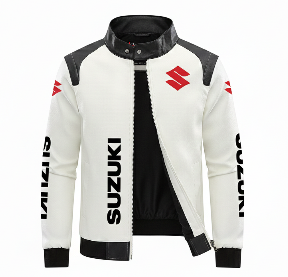 Chaqueta Racing Suzuki Logo Rojo (cuero)