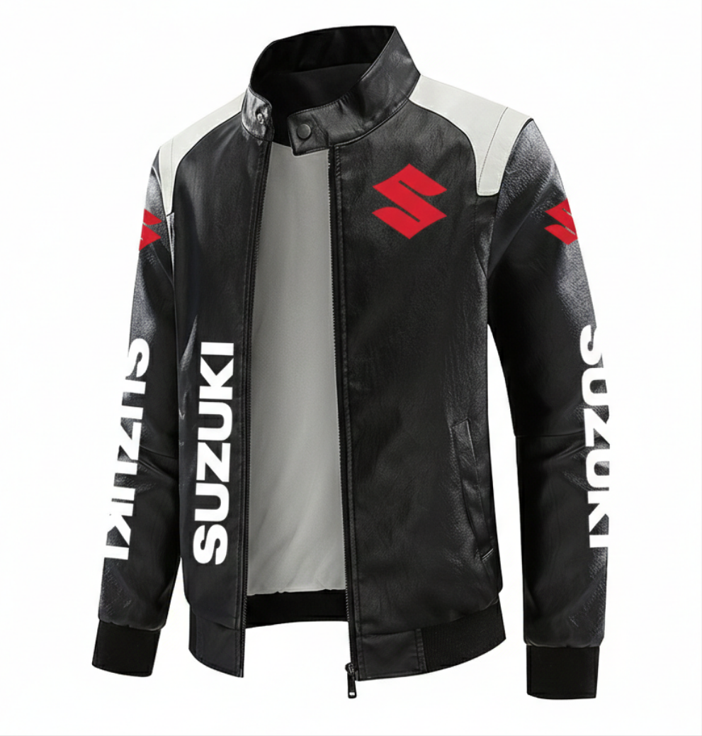 Chaqueta Racing Suzuki Logo Rojo (cuero)