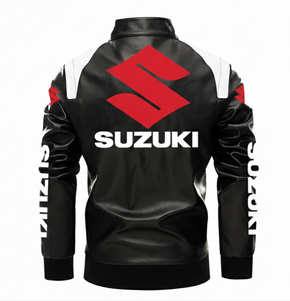 Chaqueta Racing Suzuki Logo Rojo (cuero)