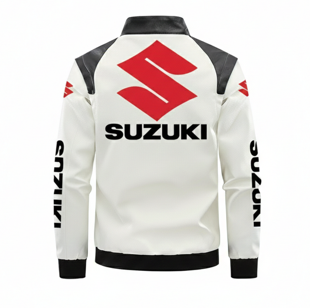 Chaqueta Racing Suzuki Logo Rojo (cuero)