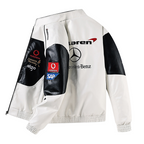 Chaqueta de Cuero Vintage McLaren Mercedes - Estilo F1 Retro