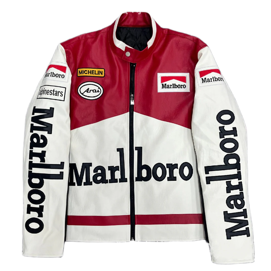 Chaqueta de Cuero Marlboro Racing - Edición Clásica