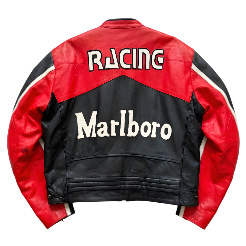 Chaqueta de Cuero Marlboro Racing - Edición Negra