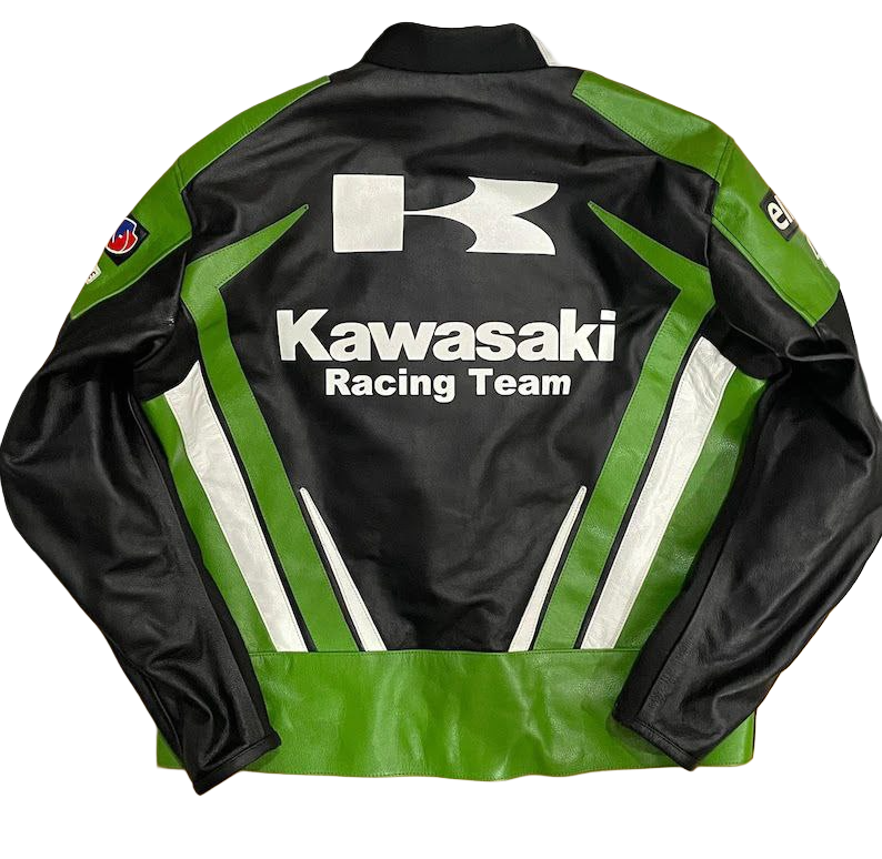 Chaqueta De Cuero Racing Kawasaki x Joe Rocket - Edición Negro y Verde