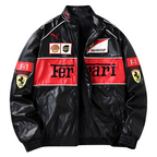 Chaqueta de Cuero Vintage de Ferrari F1 - Edición Roja