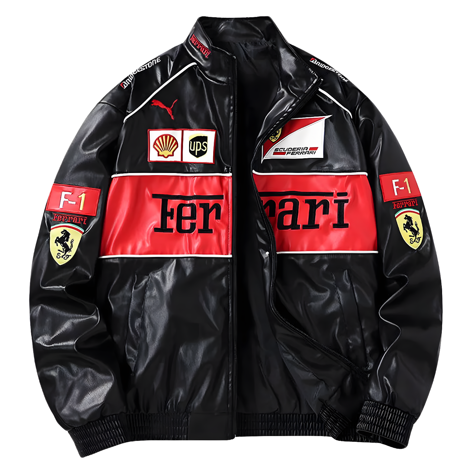 Chaqueta de Cuero Vintage de Ferrari F1 - Edición Roja