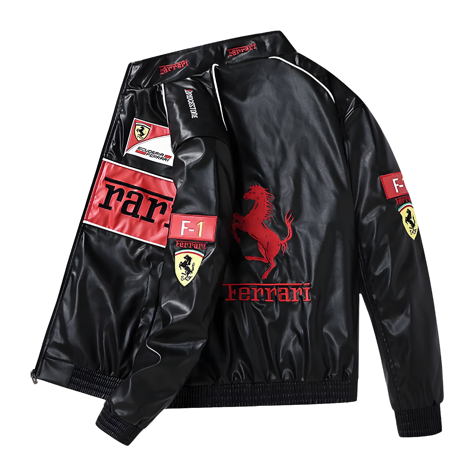 Chaqueta de Cuero Vintage de Ferrari F1 - Edición Roja