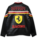 Chaqueta de Cuero Racing Vintage Ferrari - Estilo F1 Retro