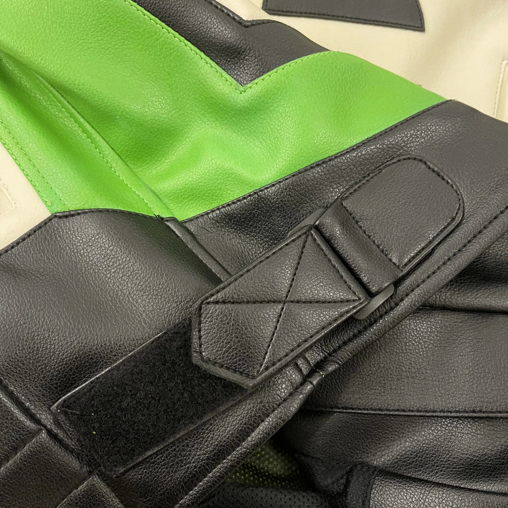Chaqueta De Cuero Racing Kawasaki x Joe Rocket - Edición Blanco y Verde