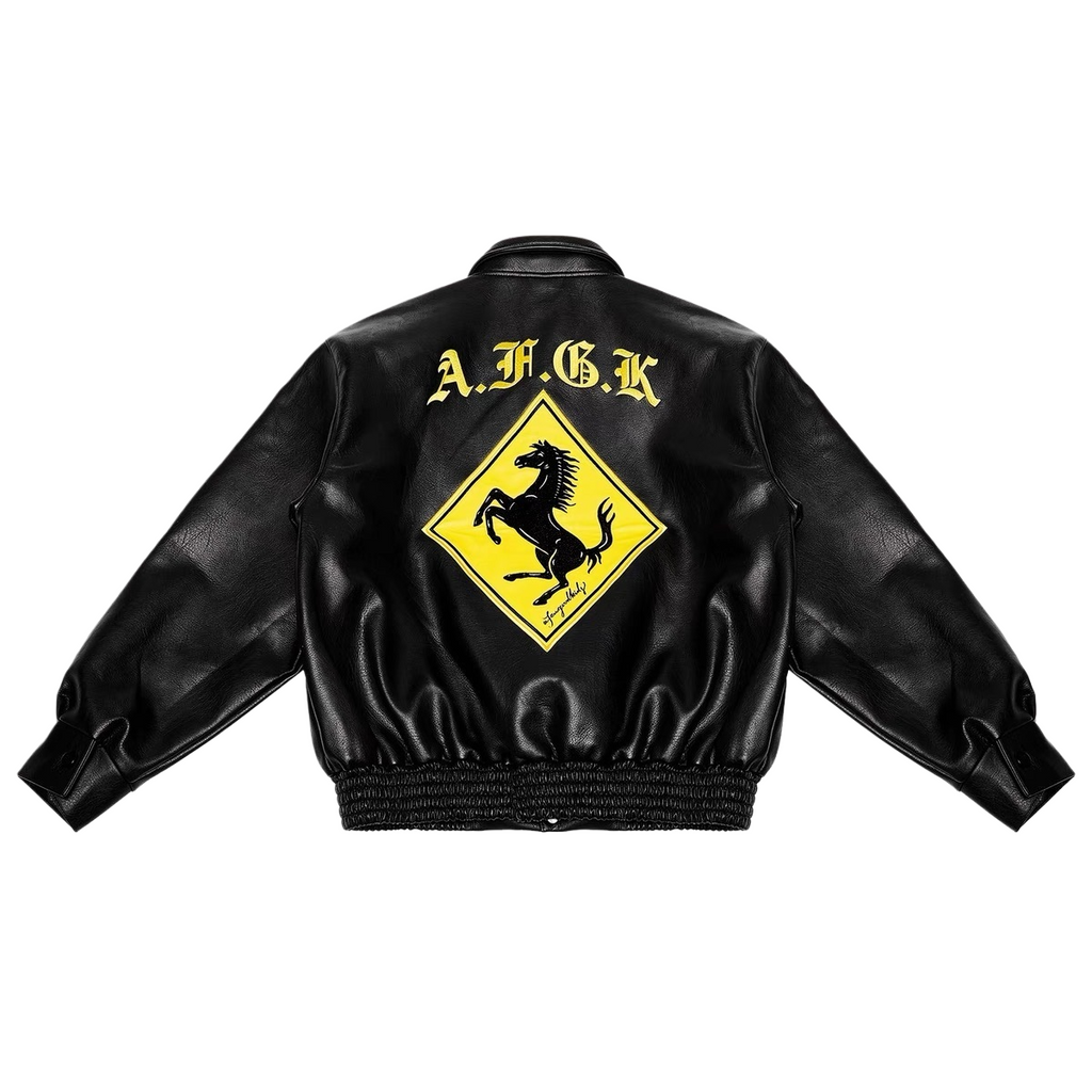 Chaqueta de cuero Doncare AFGK Ferrari - Edición Negra