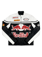 Chaqueta de Cuero Red Bull F1 - Edición Blanco y Negro