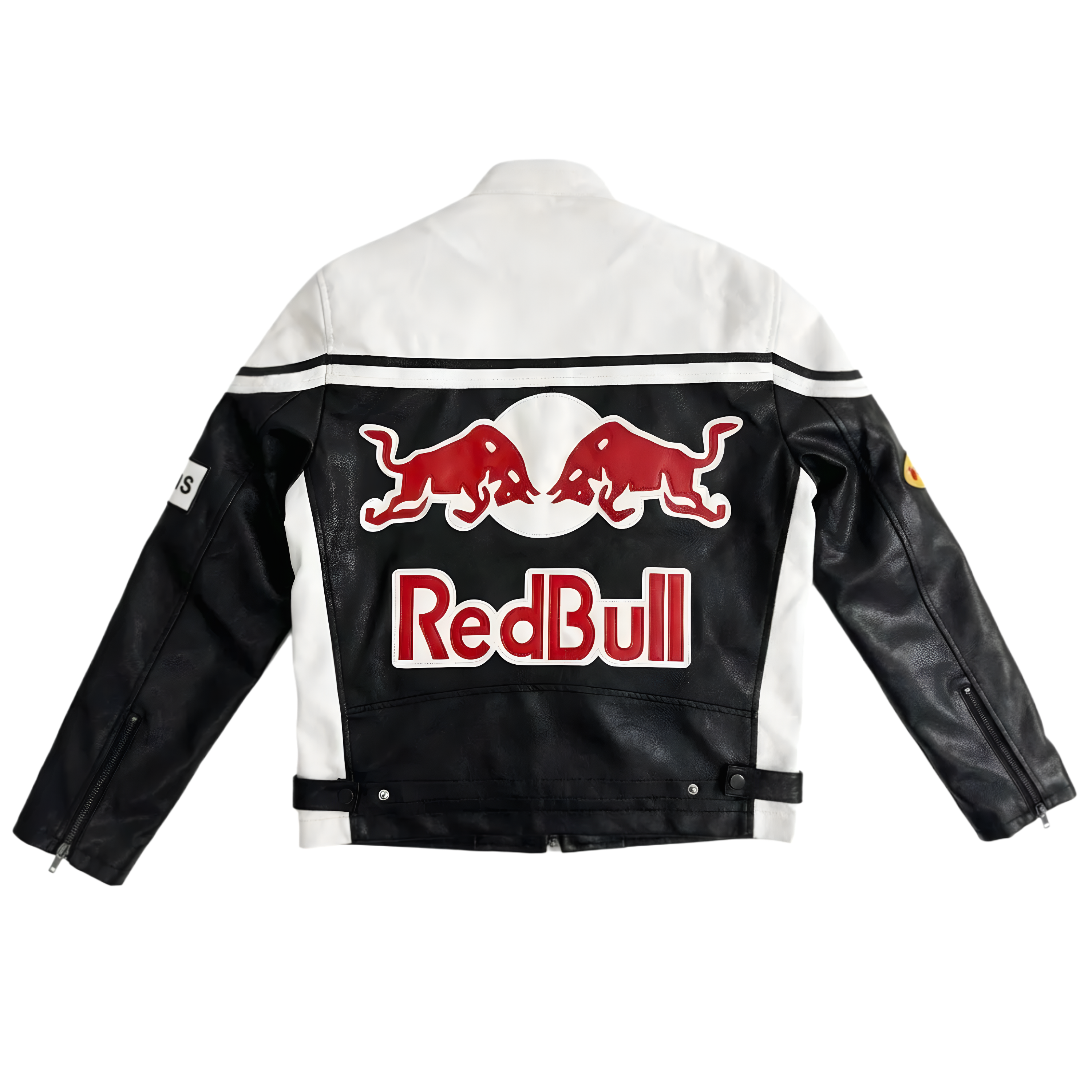 Chaqueta de Cuero Red Bull F1 - Edición Blanco y Negro