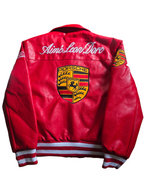 Chaqueta de Cuero Roja Aime Leon Dore × Porsche