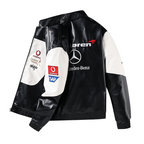 Chaqueta de Cuero Vintage McLaren Mercedes - Estilo F1 Retro