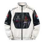 Chaqueta de Cuero Vintage McLaren Mercedes - Estilo F1 Retro