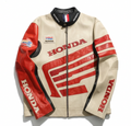 Chaqueta de Cuero Honda Racing Corporation - Estilo Retro Motorsport