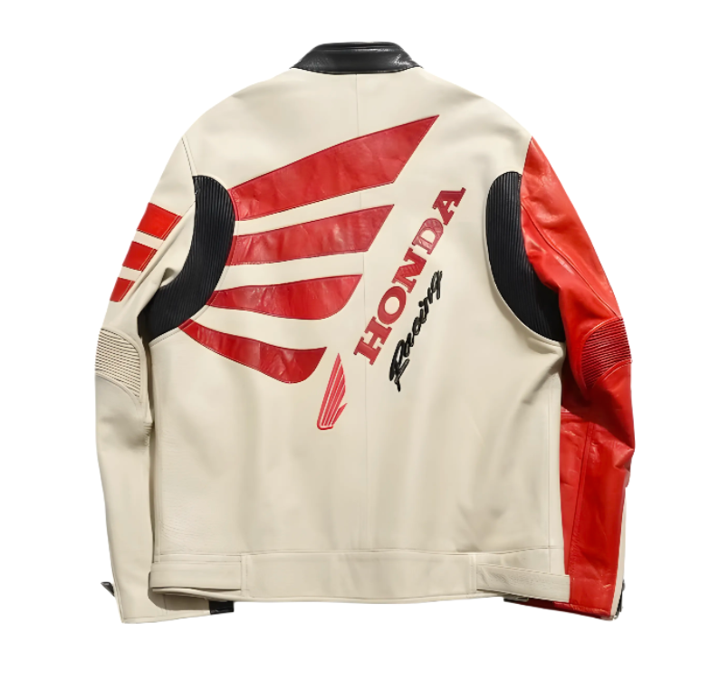 Chaqueta de Cuero Honda Racing Corporation - Estilo Retro Motorsport