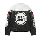 Chaqueta de Cuero Lucky Strike Racing - Edición Blanca