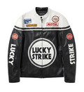 Chaqueta de Cuero Lucky Strike Racing - Edición Blanca