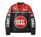 Chaqueta de Cuero Lucky Strike Racing - Edición Rojo