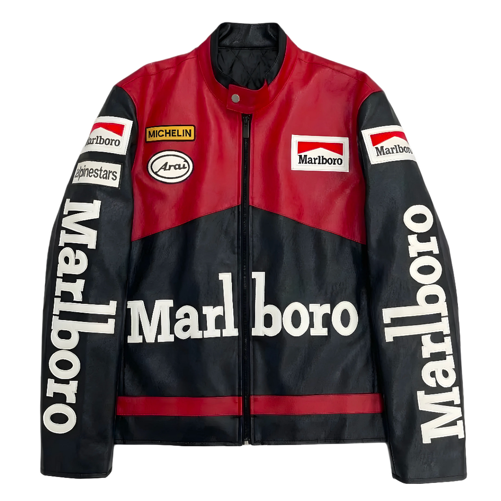 Chaqueta de Cuero Marlboro Racing - Edición Negra