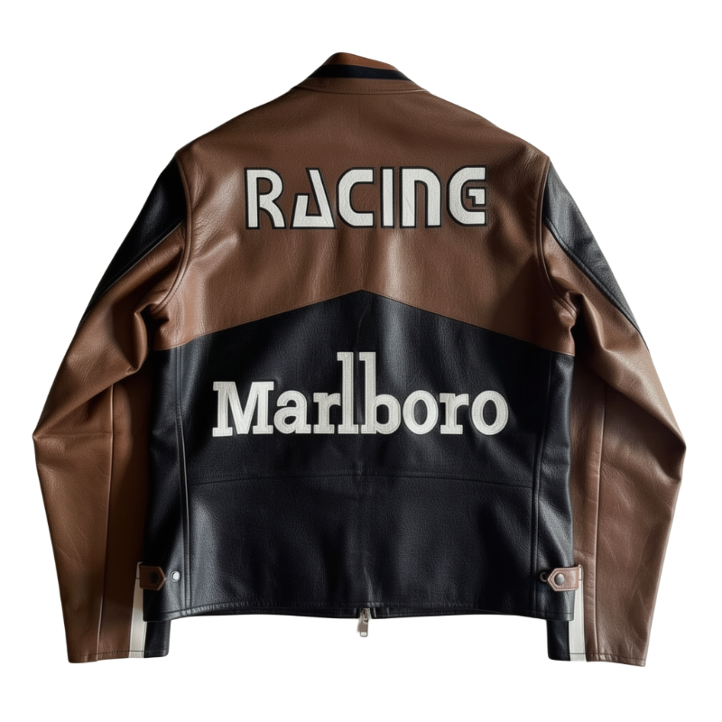 Chaqueta de Cuero Marlboro Racing - Edición Retro