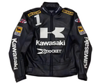 Chaqueta De Cuero Racing Kawasaki x Joe Rocket - Edición Negro y Verde