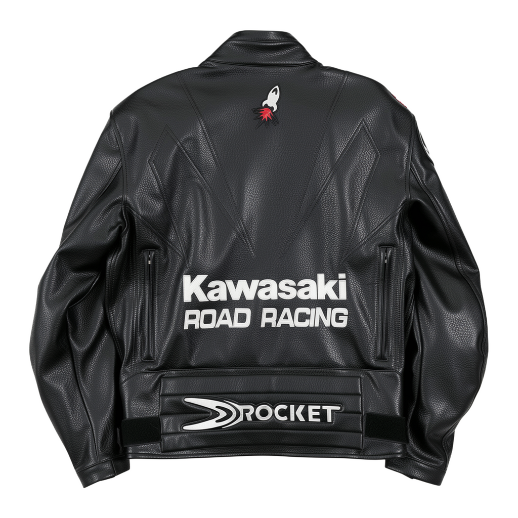 Chaqueta De Cuero Racing Kawasaki x Joe Rocket - Edición Negro y Verde