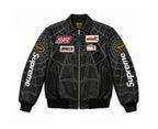 Supreme x Spider Man Leather Jacket 2026 – Negro y Blanco