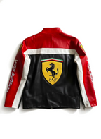 Chaqueta de Cuero Ferrari F1 Estilo Racing - Edición de Coleccionista