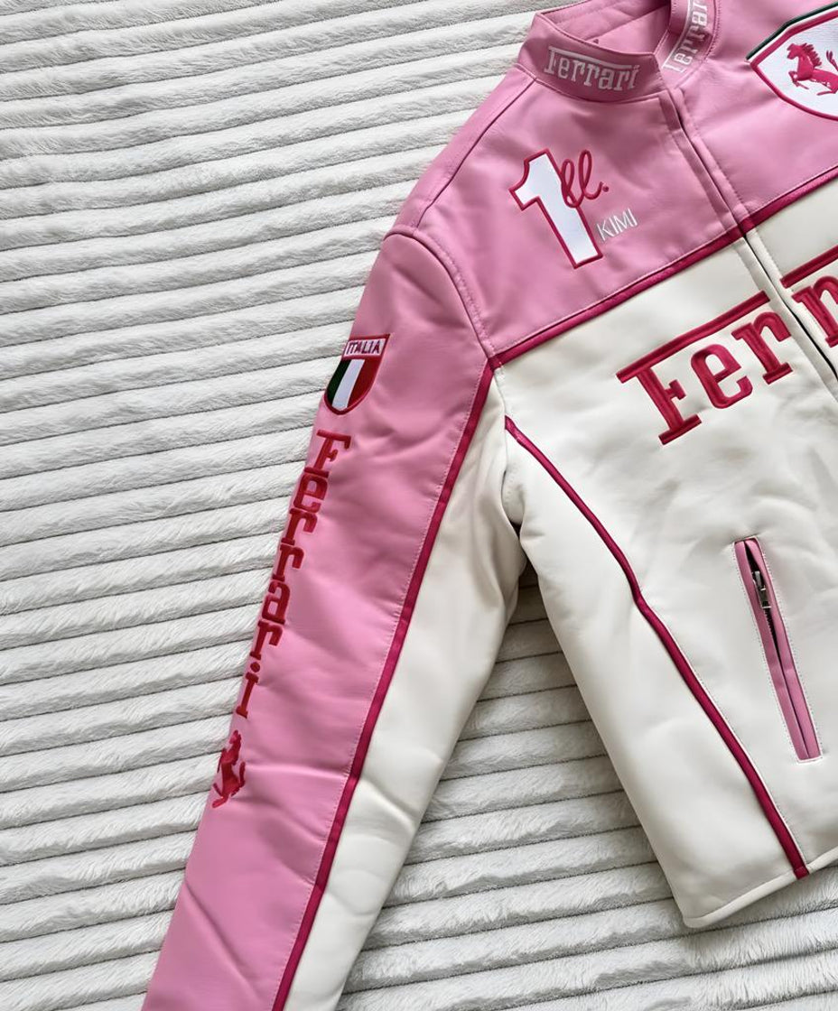 Chaqueta de cuero Ferrari F1 Edición Kimi - Edicion Rosa