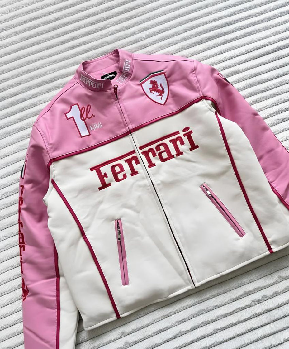 Chaqueta de cuero Ferrari F1 Edición Kimi - Edicion Rosa