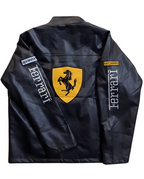 Exclusiva Chaqueta de Cuero Estilo Racing Ferrari F1