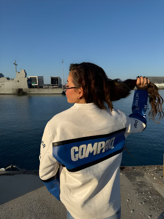 Chaqueta de Cuero vintage BMW Compaq