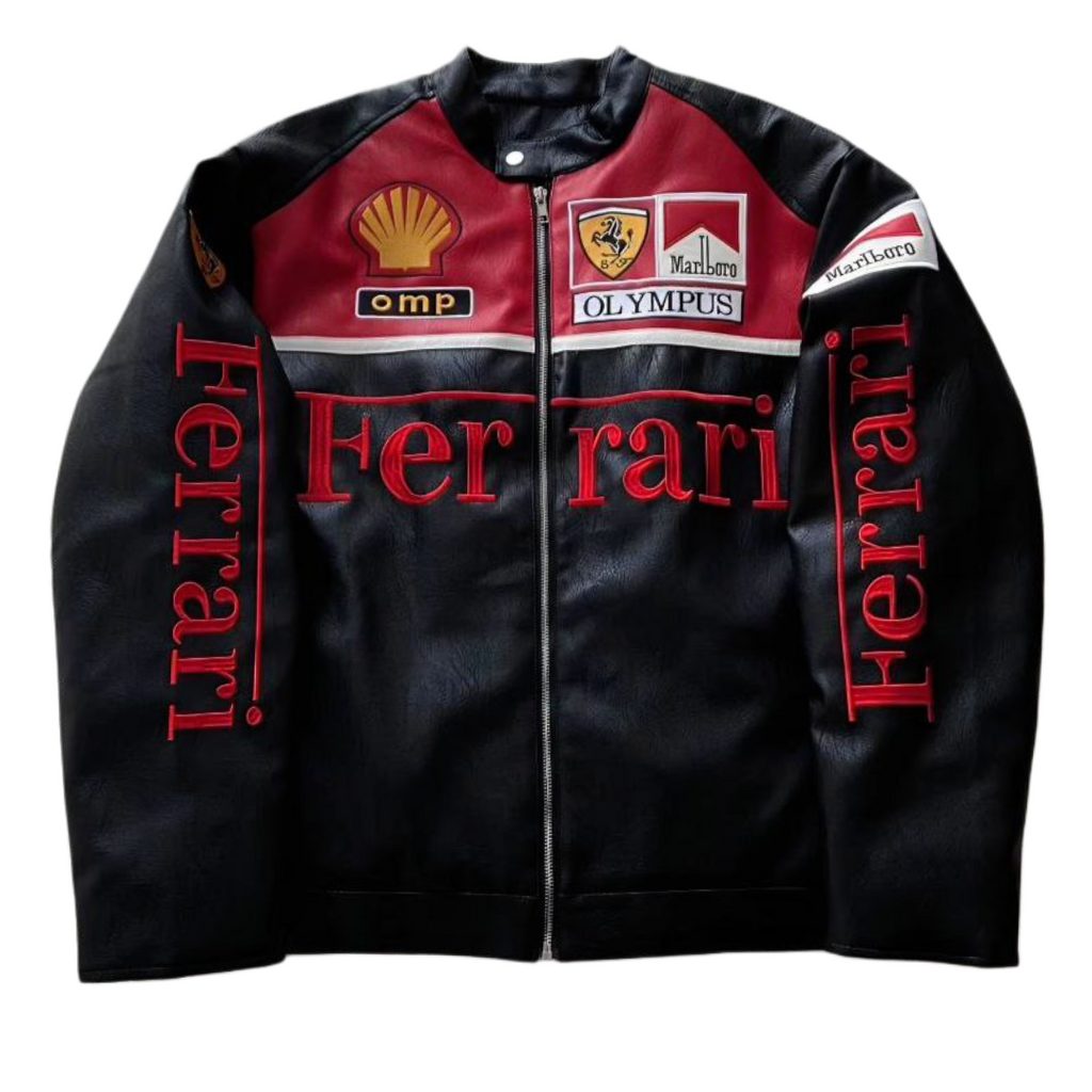 Chaqueta de Cuero Ferrari F1 Olympus - Edición Roja