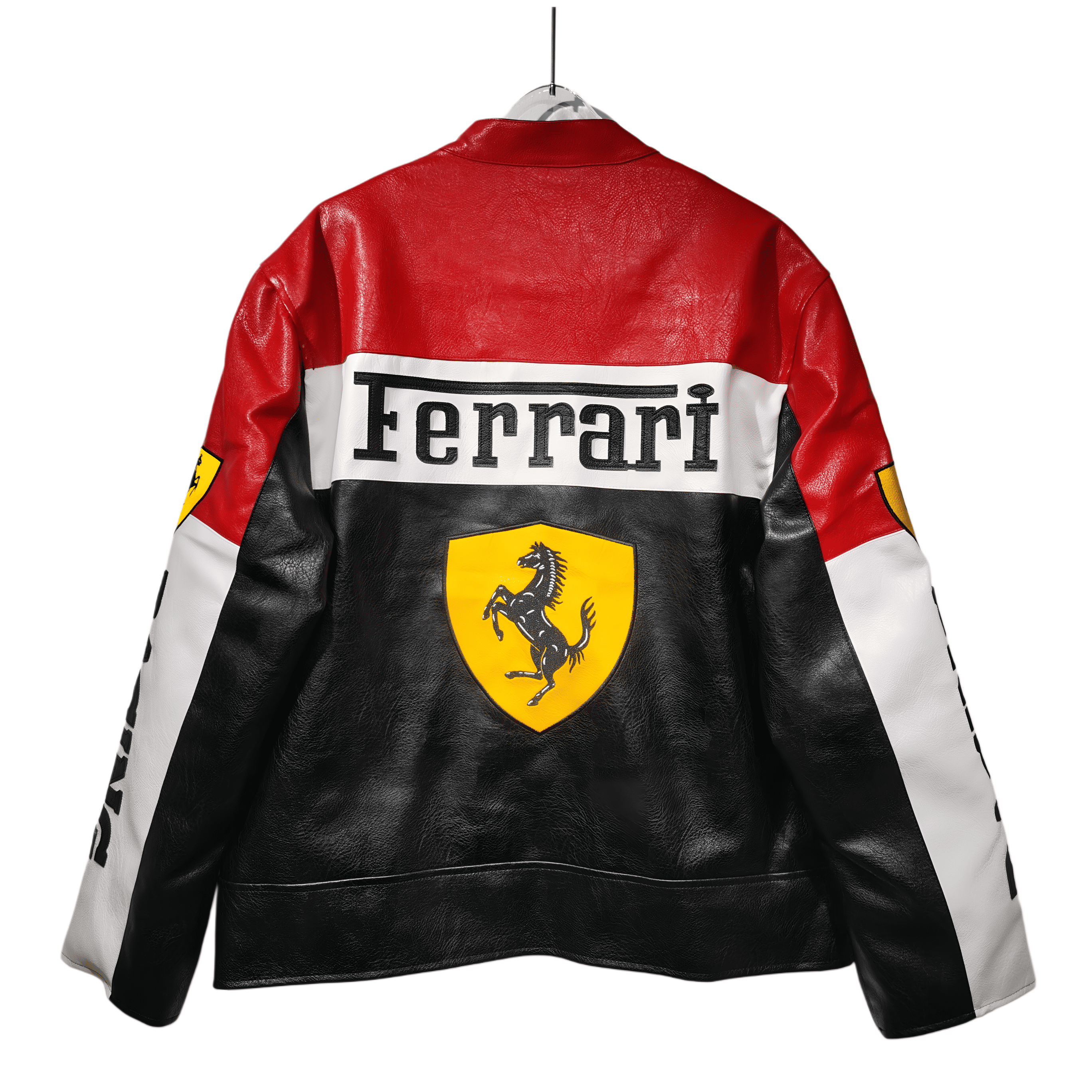 Chaqueta de cuero de motociclista de Ferrari Racing