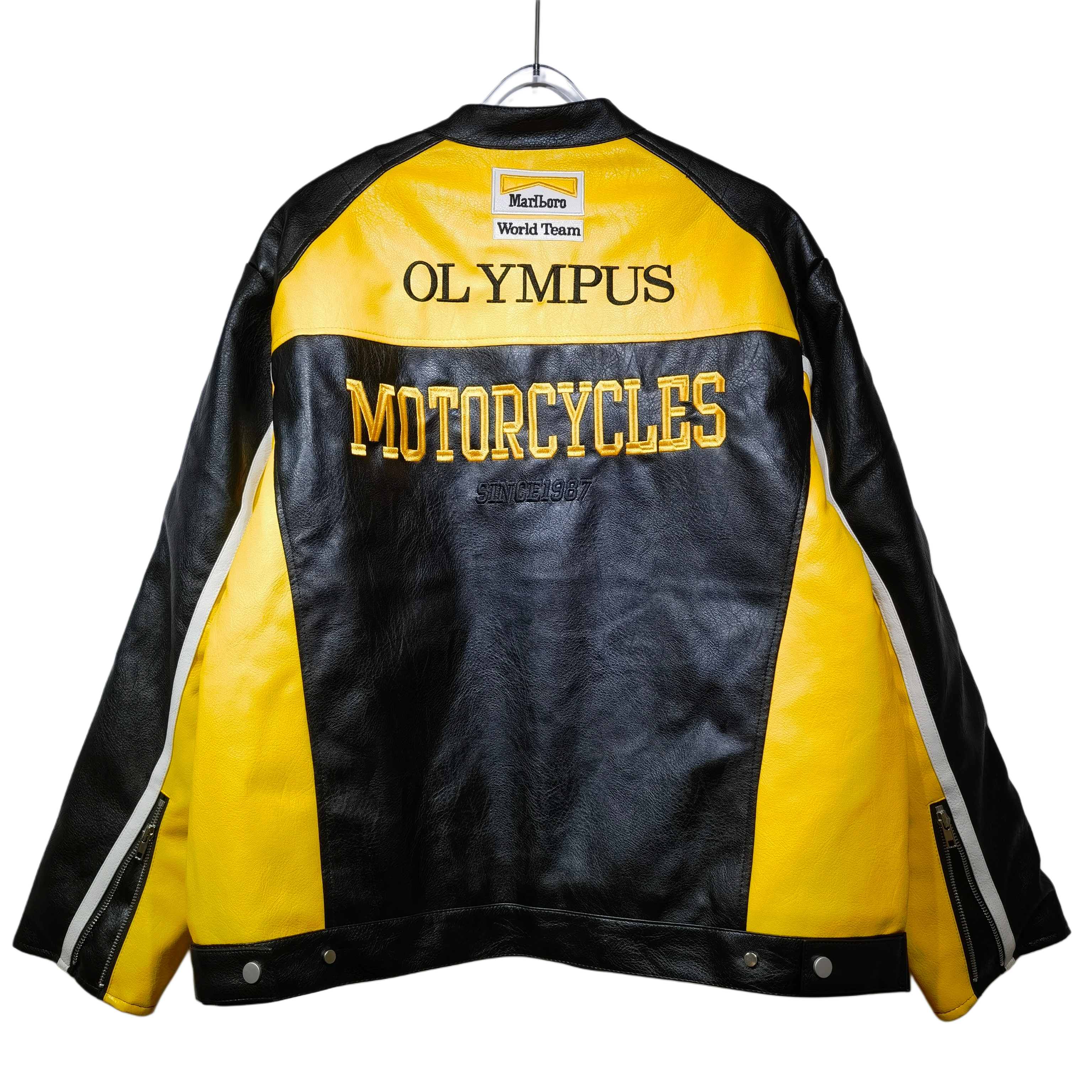 Chaqueta de Cuero Ferrari F1 Olympus - Edición Amarilla