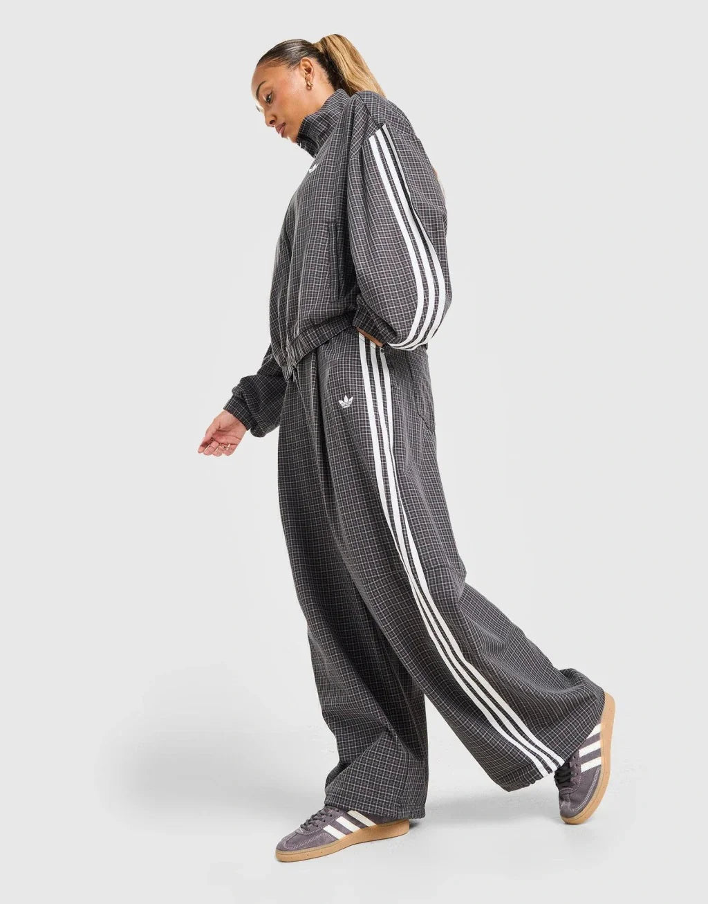 Adidas Originals Pantalón Deportivo de Cuadros - Negro