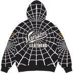 Supreme x Vanson Leathers Spider-Man Web Zip Up Hoodie