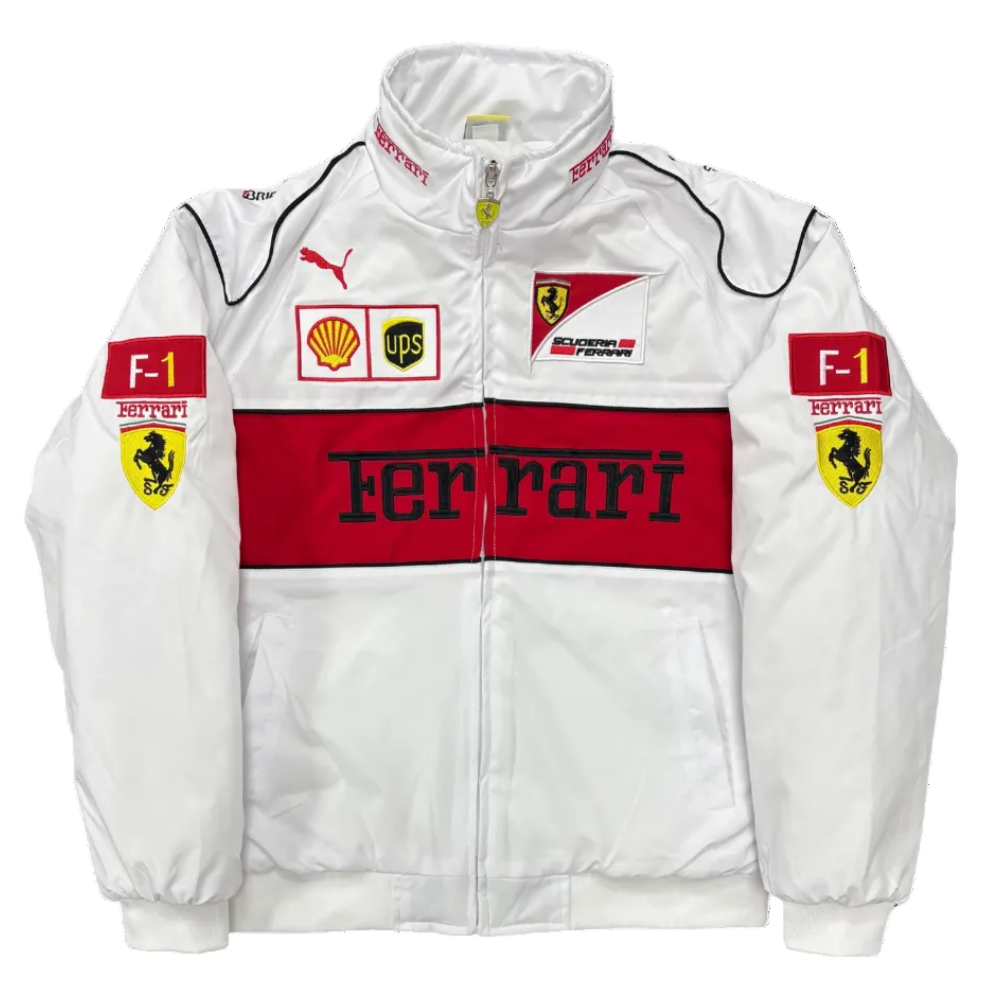 Chaqueta Ferrari F1 Vintage Racing - Blanco