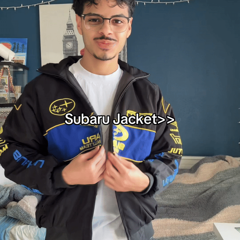 Chaqueta Subaru Rally Vintage Racing - Edición Negra