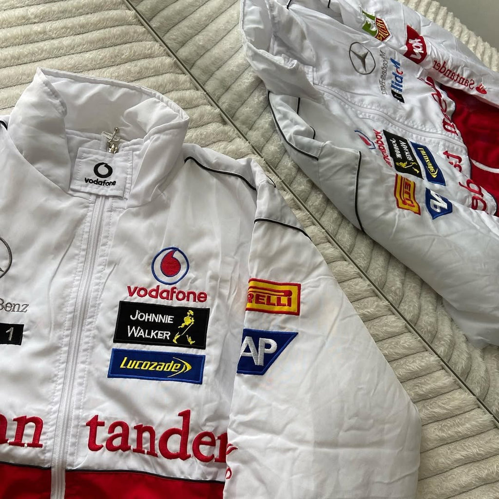 Chaqueta Mercedes F1 Vintage Racing - blanco