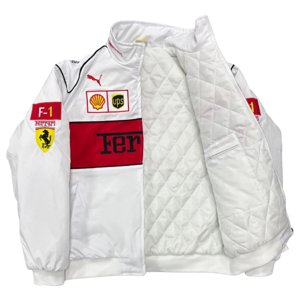 Chaqueta Ferrari F1 Vintage Racing - Blanco