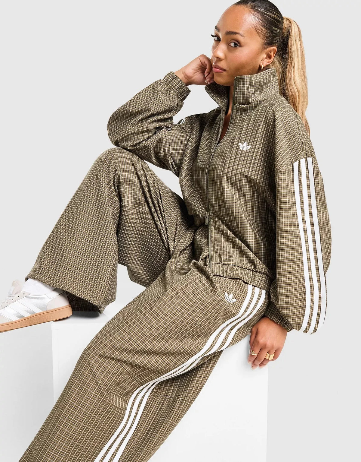 Adidas Originals Pantalón Deportivo de Cuadros - Verde